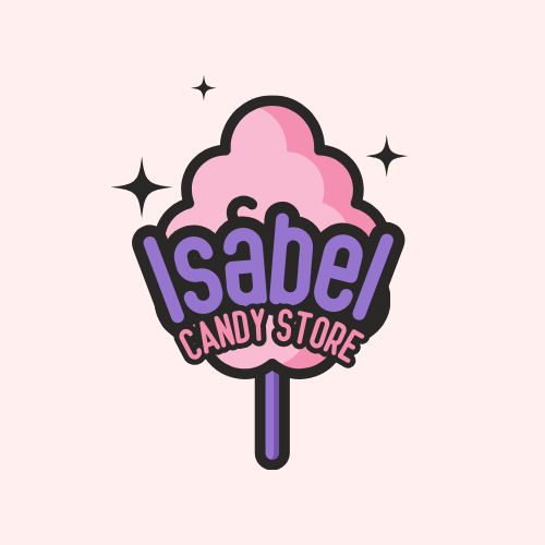 Pink Purple Cute Illustrative Candy Store Logo